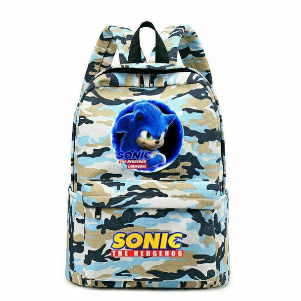 Sonic The Hedgehog Camouflage Backpack School Bag Kids Bookbags 4
