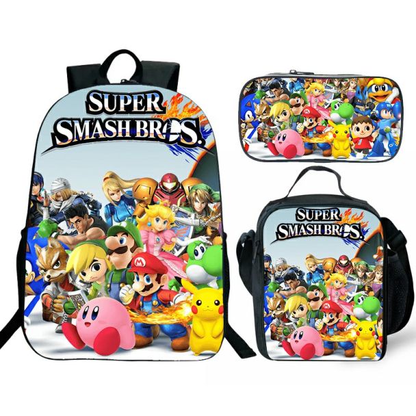 Super Smash Bros Bookbags 3D printed 16" waterproof backpack