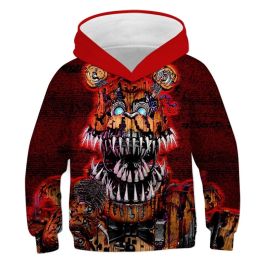 NOT Five Nights-at Freddy 3 Youth Boys Girls 3D Print Pullover Hoodies Hooded Seatshirts Sweaters