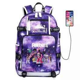 Fortnite backpack large capacity bookbag with USB Charging Port