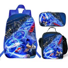 Sonic the Hedgehog Kids Backpack Leakproof Lunch Box Shoulder Bag Pen Case Lot