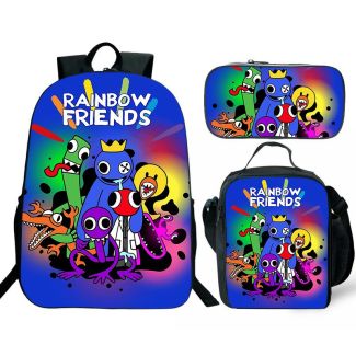 【NEW】Rainbow Friends Backpack Lunch box School Bag Kids Bookbag 1