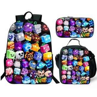 Roblox Blox Fruits Backpack for Girls & Boys for Kindergarten & Elementary School, Adjustable Straps & Padded Back, Lightweight Travel Bag for Kids 