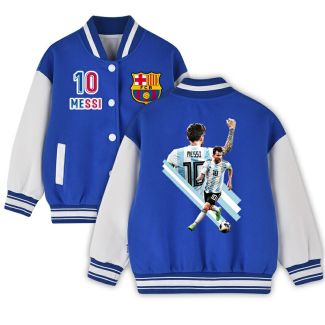 Boys Messi Varsity Jacket Baseball Sweatshirt Hoodie Youth Messi Coats Kids Clothes Coat