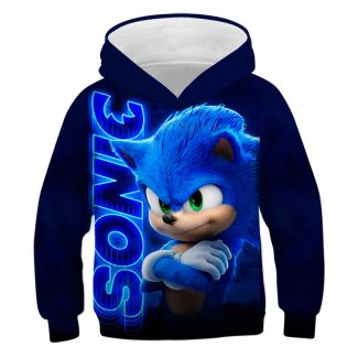 Boys Sonic The Hedgehog Hoodie 3D Print Sweatshirt Fashion Clothing