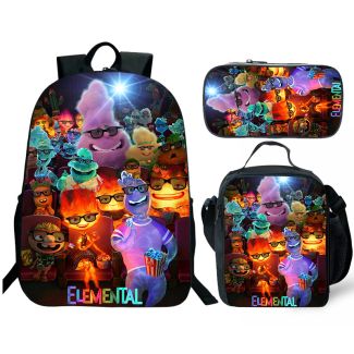Elemental Backpack and Lunch box Elemental school bag Waterproof Bookbag Laptop bag Travel bag Kids Gifts Idea