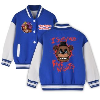 Five Nights at Freddy's Kids Varsity Jacket Girls Boys Baseball Jacket Bomber Coat School Jackets with Pocket