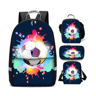 Football Backpack Lunch box School Bag Kids Bookbag