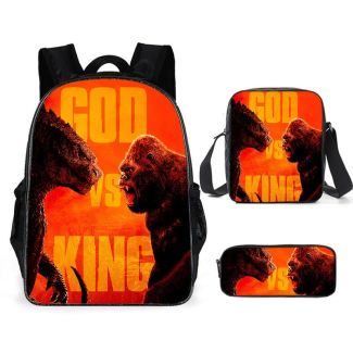 Godzilla vs Kong Backpack and Lunch box school bag Waterproof Bookbag Laptop bag Travel bag Kids Gifts Idea