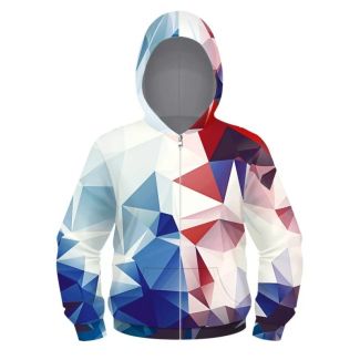 woow colourful 3D Print zipper Hoodie Sweatshirt 