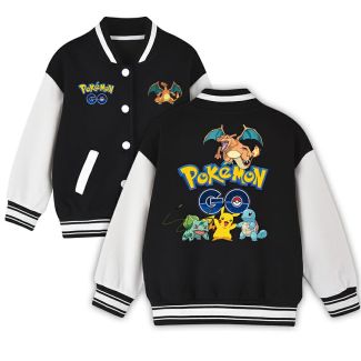 Kid's Varsity Jacket Kids Pikachu Baseball Jackets College Jacket Clothes Christmas gifts
