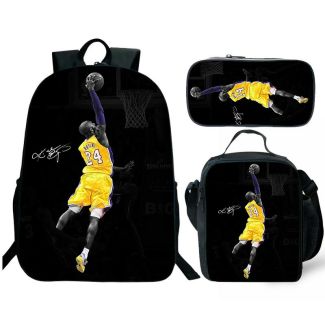 Lakers Backpack Kobe Bryant Backpack For School Bag NBA Bookbag Lunch bag Boys Girls Birthday Gift