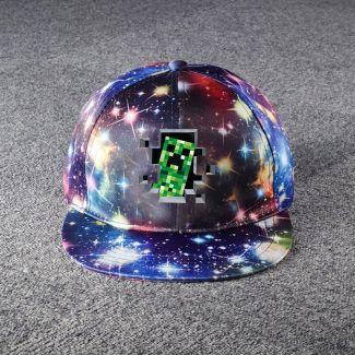 Minecraft Galaxy Snapback Hat Adjustable Flat Bill Baseball Cap