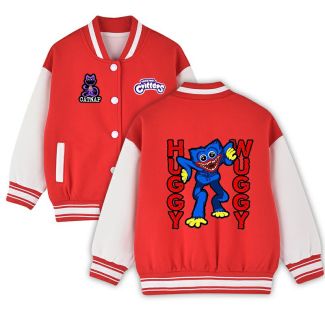 NEW Poppy Playtime Kids Varsity Jacket Girls Boys Baseball Jacket Bomber Coat School Jackets with Pocket