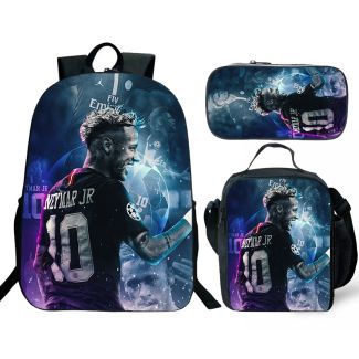 【NEW】Neymar bookback kids boys school Lunch box School Bag Blue