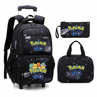 Boys Rolling Backpacks Kids'Luggage Wheeled Backpack for School Boys Trolley Bags Space-Galaxy Roller Bookbag 