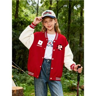 Girls Roblox Varsity Jacket Girls Boys Baseball Jacket Bomber Coat School Jackets with Pocket