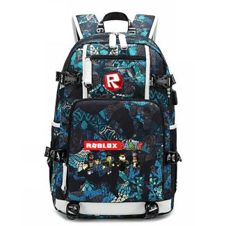 Roblox party backpack large capacity bookbag With USB port