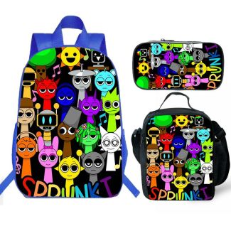 Sprunki Backpack For School Waterproof Bookbag Lunchbox Boy Gifts Idea Sprunki backpack