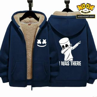 Marshmello Unisex Boy's Girls Winter Warm Sherpa Lined Zip Up Sweatshirt Fleece Jacket